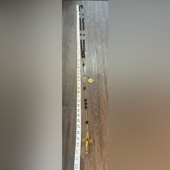 Antique 15-Decade Nun’s Habit Waist Rosary w/ Crucifix & Mary Medallion- RARE! - Picture 15 of 16